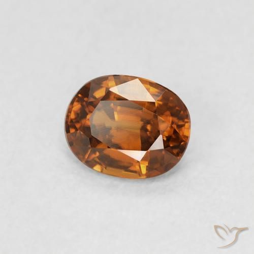 Zircão âmbar laranja Natural 0.62ct, oval, VVS