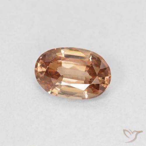 Zircão pêssego médio Natural 0.62ct, oval, VVS