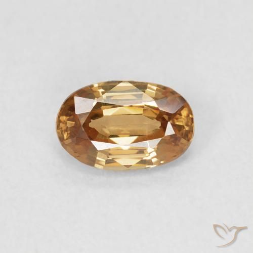 0.71ct Natural Pêssego Dourado Zircão, oval, VVS