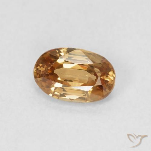Zircão Pêssego Dourado Natural 0.71ct, oval, VVS