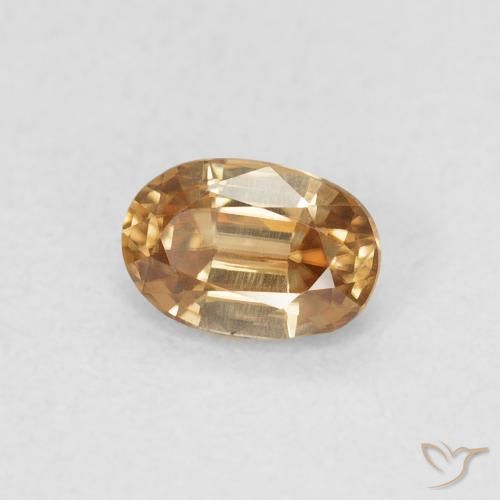 Zircão Pêssego Dourado Natural 0.70ct, oval, VVS