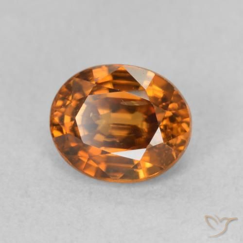Zircão Medium Dark-Orange Natural 1.19ct, oval, VS