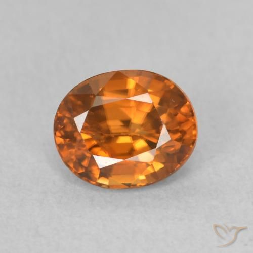 1.04ct Natural Laranja Profundo Zircão, oval, VS