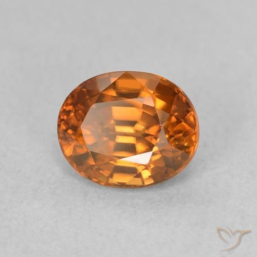 Zircão Laranja Profundo Natural 1.04ct, oval, VS