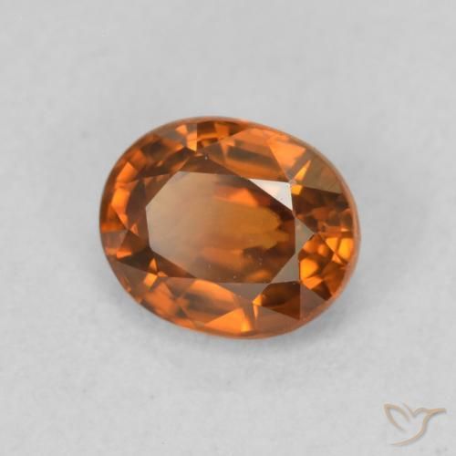 Zircão Laranja Profundo Natural 1.03ct, oval, VVS-VS
