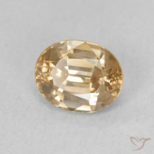 Zircão Dourado Natural 1.01ct, oval, VVS-VS