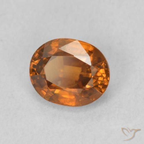 Zircão Medium Dark-Orange Natural 1.00ct, oval, VS