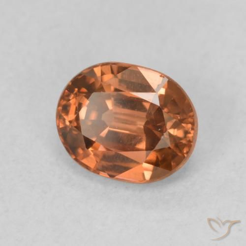 Zircão Laranja Profundo Natural 1.06ct, oval, VS