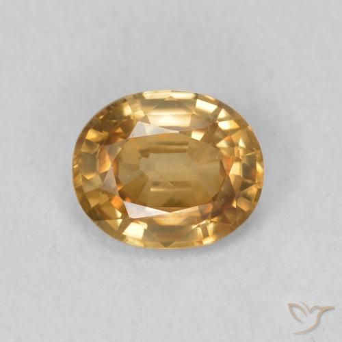 0.82ct Natural ouro médio Zircão, oval, VS