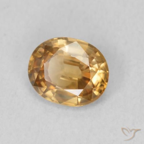 Zircão ouro médio Natural 0.82ct, oval, VS