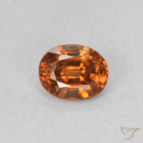 0.60ct Natural Laranja Profundo Zircão, oval, VS