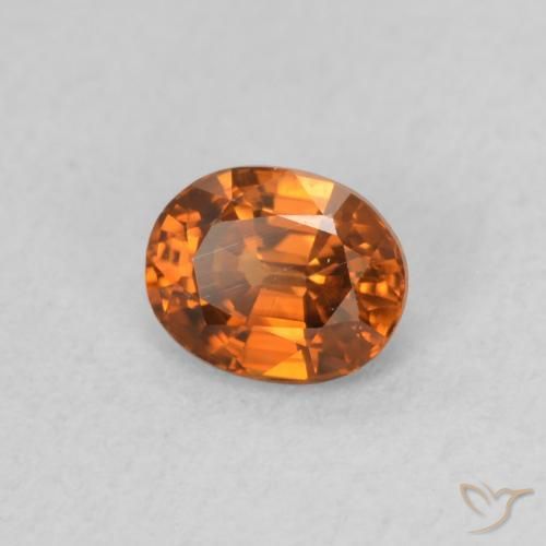 Zircão Laranja Profundo Natural 0.60ct, oval, VS