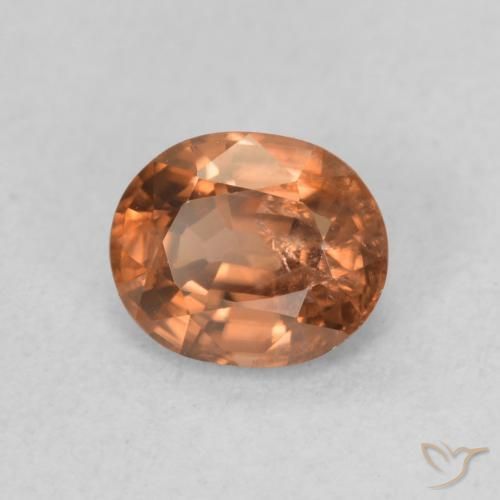 Zircão Laranja claro Natural 0.93ct, oval, VS