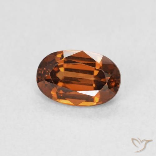 Zircão Medium Dark-Orange Natural 0.82ct, oval, VVS