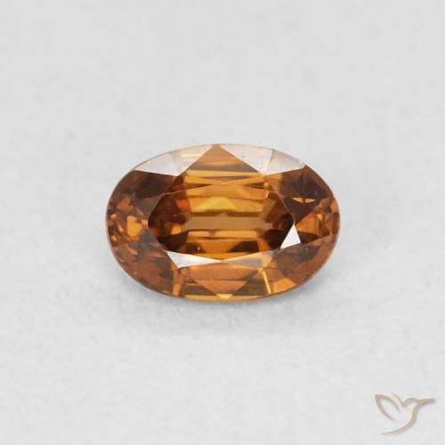 0.72ct Natural laranja marrom Zircão, oval, VVS