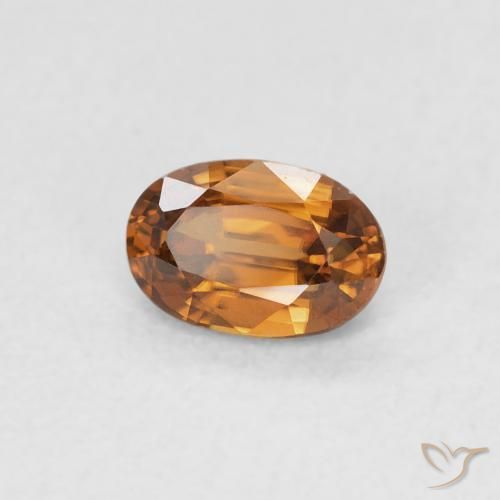 Zircão laranja marrom Natural 0.72ct, oval, VVS