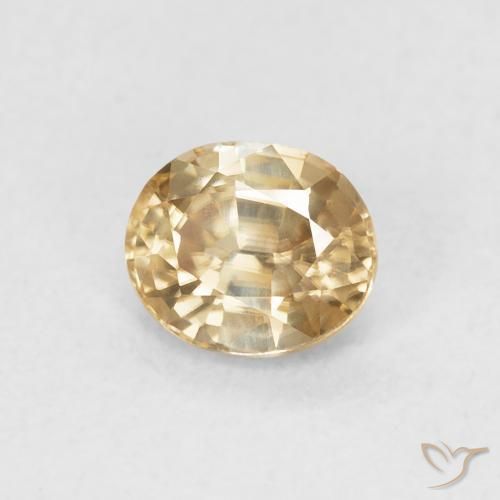 Zircão Dourado Natural 0.91ct, oval, VVS