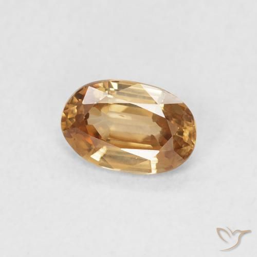 Zircão Pêssego Dourado Natural 0.66ct, oval, VVS
