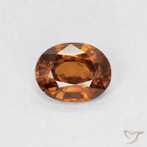 0.51ct Natural Medium Dark-Orange Zircão, oval, VVS-VS