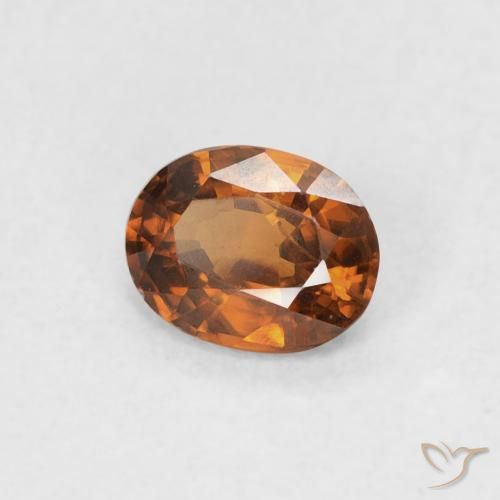 Zircão Medium Dark-Orange Natural 0.51ct, oval, VVS-VS