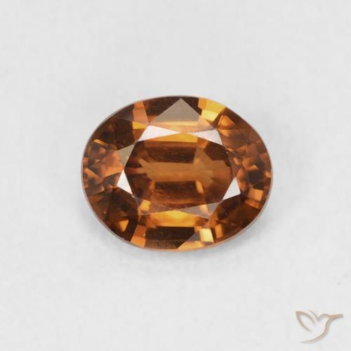 0.90ct Natural terra laranja Zircão, oval, VVS-VS