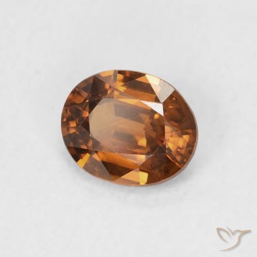 Zircão terra laranja Natural 0.90ct, oval, VVS-VS