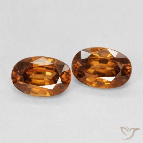 Pedras preciosas de Zircão fogo laranja natural de 1.60 ct, oval, VVS