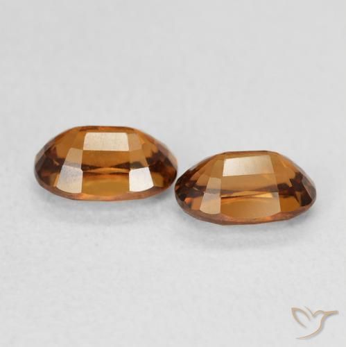 Pedras preciosas de Zircão Laranja escuro natural de 1.65 ct, oval, VVS