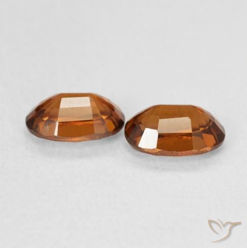 Pedras preciosas de Zircão Laranja Profundo natural de 1.48 ct, oval, VVS