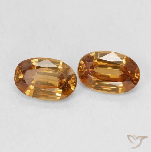 Pedras preciosas de Zircão Laranja Médio natural de 1.47 ct, oval, VVS