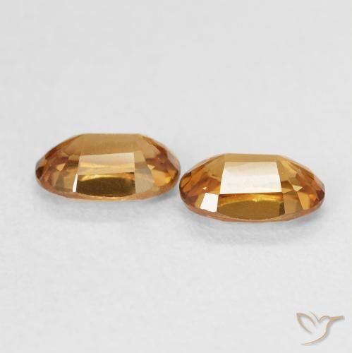 Pedras preciosas de Zircão Laranja Médio natural de 1.47 ct, oval, VVS