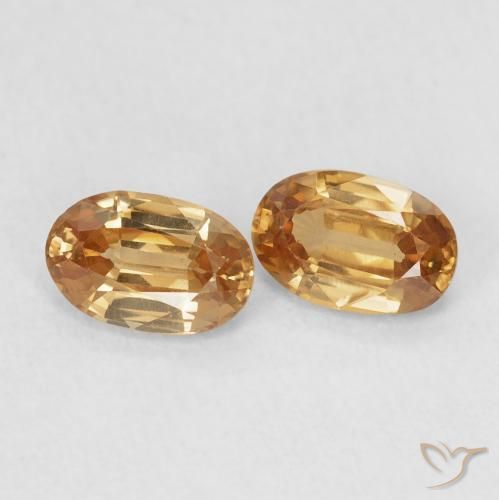 Pedras preciosas de Zircão Laranja Profundo natural de 1.40 ct, oval, VVS