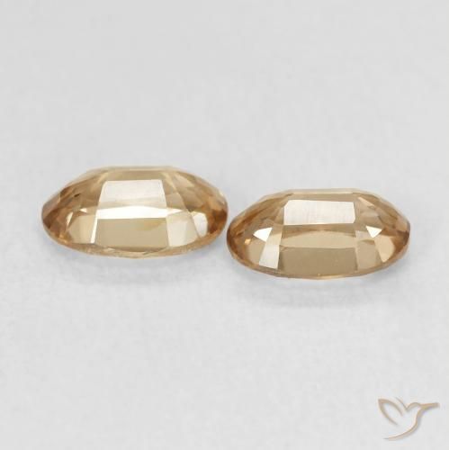 Pedras preciosas de Zircão Ouro natural de 1.40 ct, oval, VVS