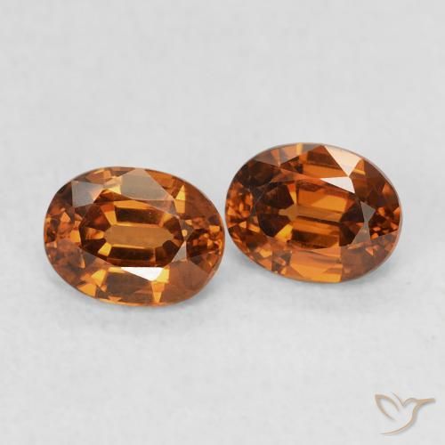 Pedras preciosas de Zircão laranja avermelhado natural de 1.20 ct, oval, VVS