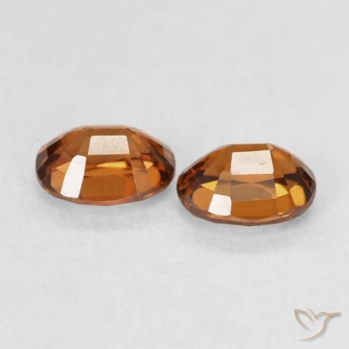 Pedras preciosas de Zircão laranja avermelhado natural de 1.20 ct, oval, VVS