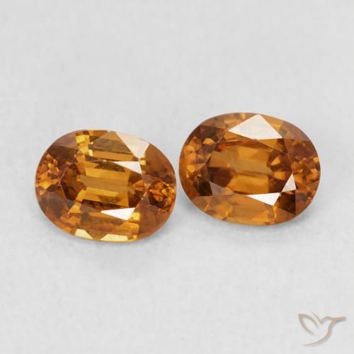 Pedras preciosas de Zircão Laranja Médio natural de 1.23 ct, oval, VVS