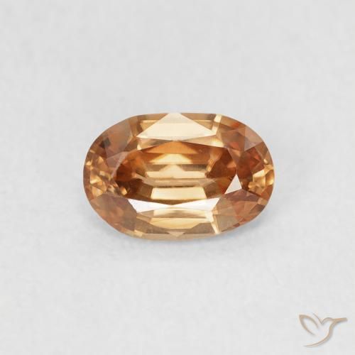 0.60ct Natural Laranja Médio Zircão, oval, VVS-VS