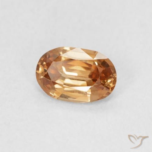 Zircão Laranja Médio Natural 0.60ct, oval, VVS-VS