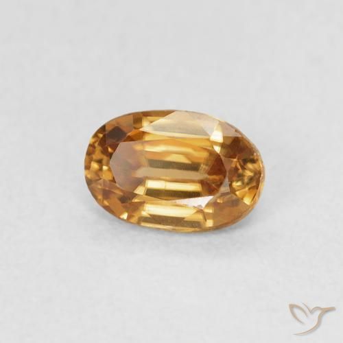 Zircão Laranja Médio Natural 0.69ct, oval, VVS-VS