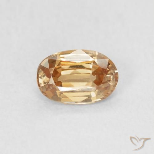 0.70ct Natural Dourado Pêssego Claro Zircão, oval, VVS-VS