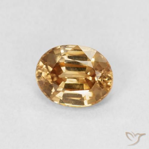 Zircão ouro médio Natural 0.98ct, oval, VS