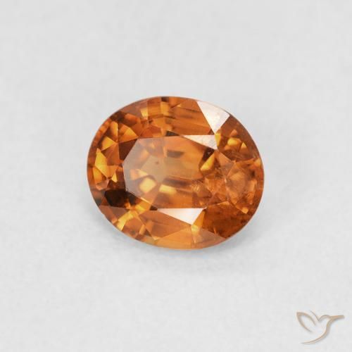 Zircão Laranja Profundo Natural 0.91ct, oval, VS