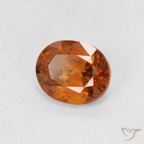 Zircão Medium Dark-Orange Natural 1.00ct, oval, VS