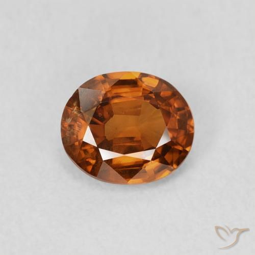 0.86ct Natural Laranja Profundo Zircão, oval, VS