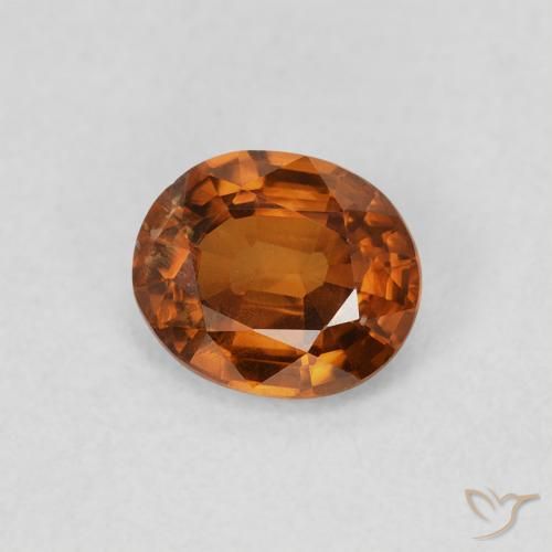 Zircão Laranja Profundo Natural 0.86ct, oval, VS
