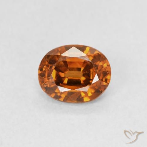 0.61ct Natural Laranja Profundo Zircão, oval, VS
