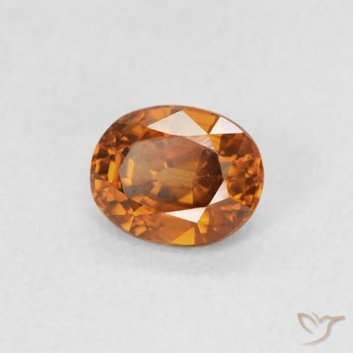 Zircão Laranja Profundo Natural 0.61ct, oval, VS