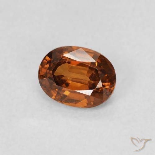 Zircão Medium Dark-Orange Natural 0.60ct, oval, VS