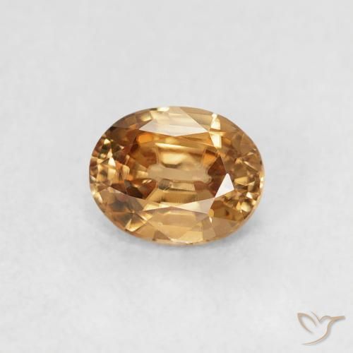 Zircão Marrom dourado Natural 0.60ct, oval, VVS