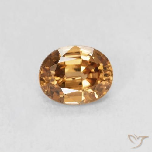Zircão Marrom dourado Natural 0.62ct, oval, VVS-VS